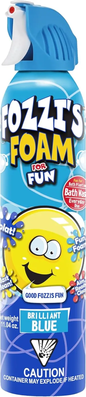 FOZZI'S Bath Soap Foam Aerosol for Kids Brilliant Blue,Good Clean Fun, (11.04 Fl Oz,Pack of 3)