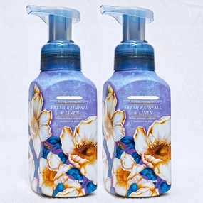 Fresh Rainfall & Linen Gentle & Clean Foaming Hand Soap by Bath Body, Full Size, 8.75 fl oz/259 mL each, Pack of 2 (Packaging May Vary)