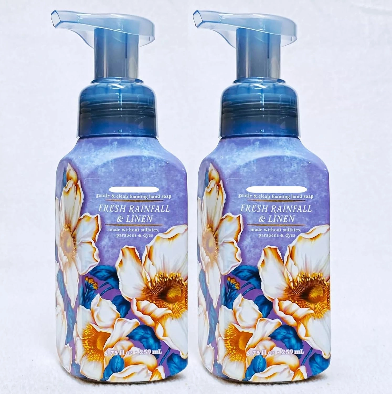 Fresh Rainfall & Linen Gentle & Clean Foaming Hand Soap by Bath Body, Full Size, 8.75 fl oz/259 mL each, Pack of 2 (Packaging May Vary)