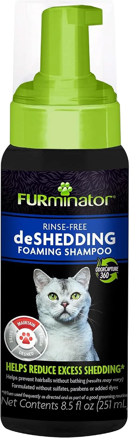 FURminator® Rinse-Free deShedding Foaming Shampoo for Cats, 8.5 oz