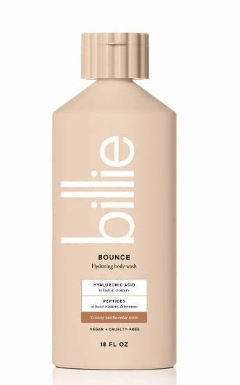 Generic Billie Bounce Hydrating Womens Body Wash, 18 fl oz, Creamy Vanilla Cedar Scent, Vegan, Cruelty Free, White
