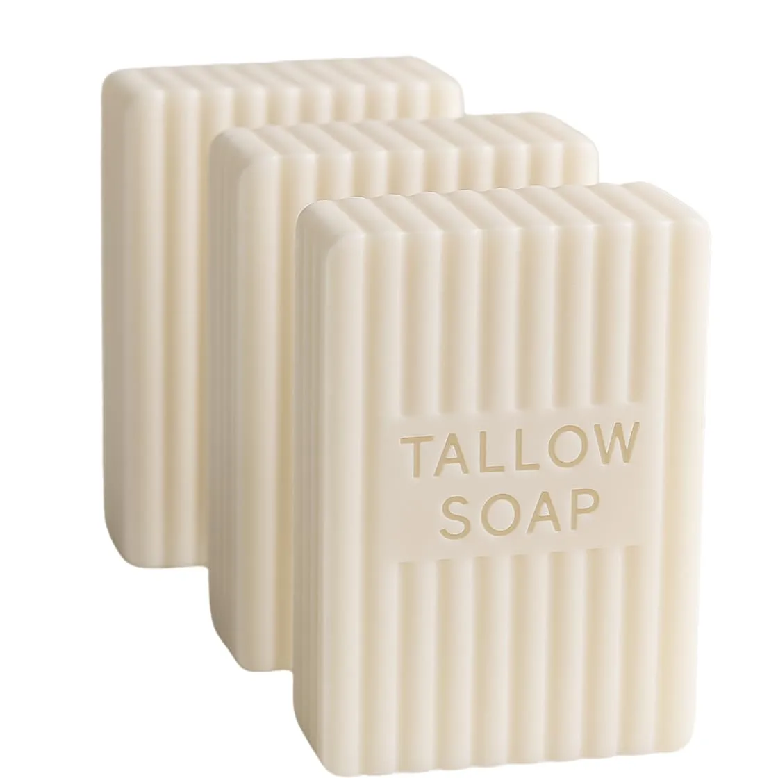 Gentle Tallow Soap Bars for Dry & Sensitive Skin - Grass-Fed, Handmade- Patchouli   Cedarwood- For Face & Body – Minimalist, Paleo Skincare - For Men & Women – Nourishing, Beef Tallow Soap- 3 pack