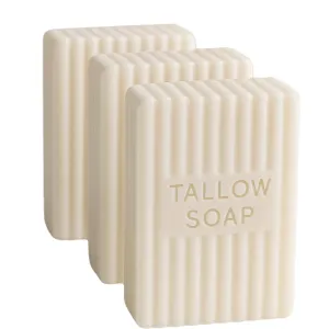 Gentle Tallow Soap Bars for Dry & Sensitive Skin - Grass-Fed, Handmade- Patchouli   Cedarwood- For Face & Body – Minimalist, Paleo Skincare - For Men & Women – Nourishing, Beef Tallow Soap- 3 pack