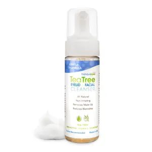 Gentle Tea Tree Oil Foaming Facial Cleanser – 6oz – Non-Irritating Eyelid Cleanser & Face Wash with Tea Tree, Chamomile & Shea Butter​