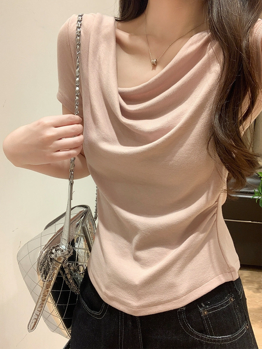 gentle pleated irregular Top