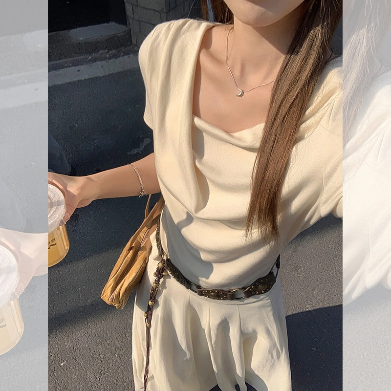 gentle pleated irregular Top