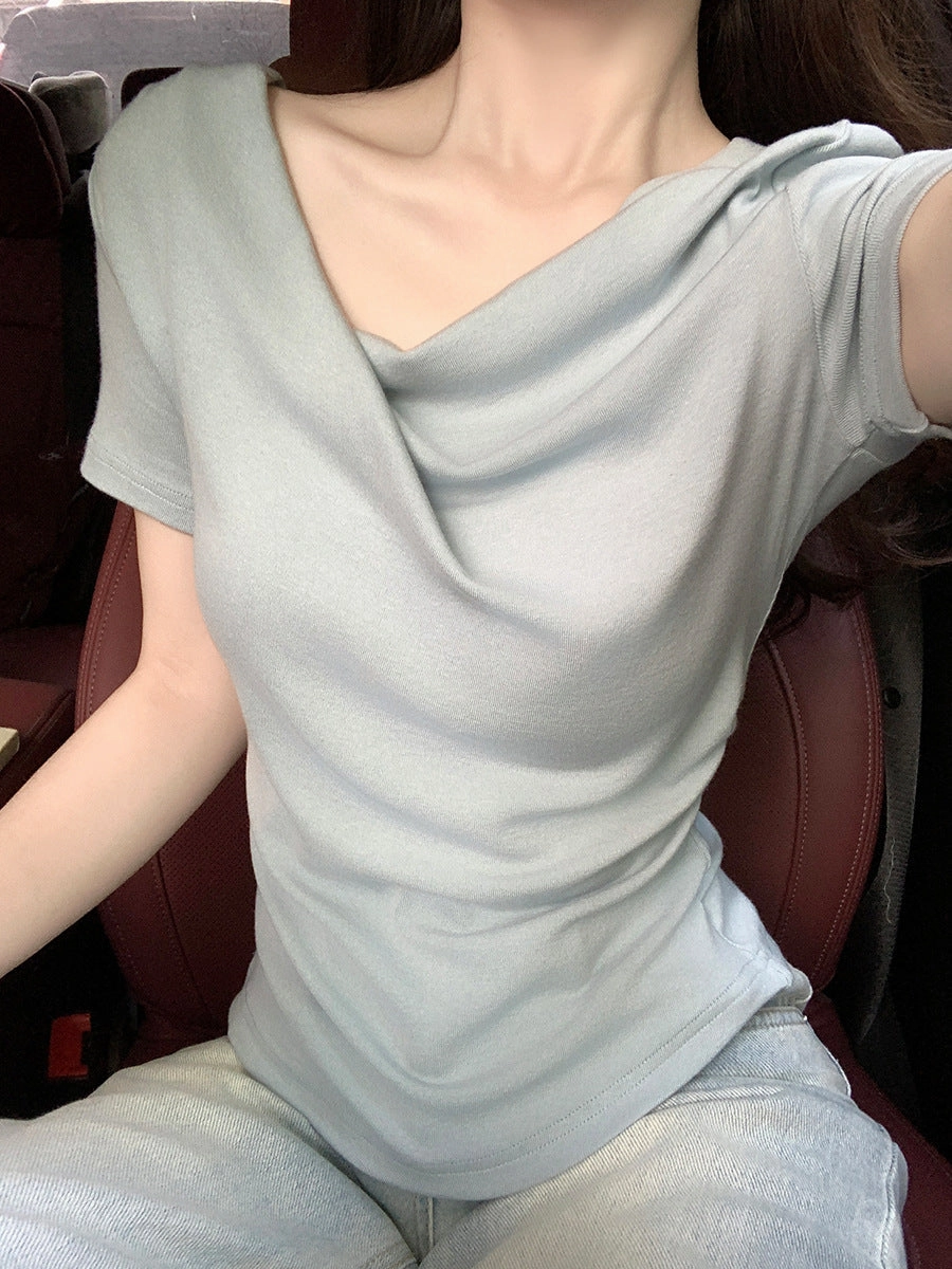 gentle pleated irregular Top