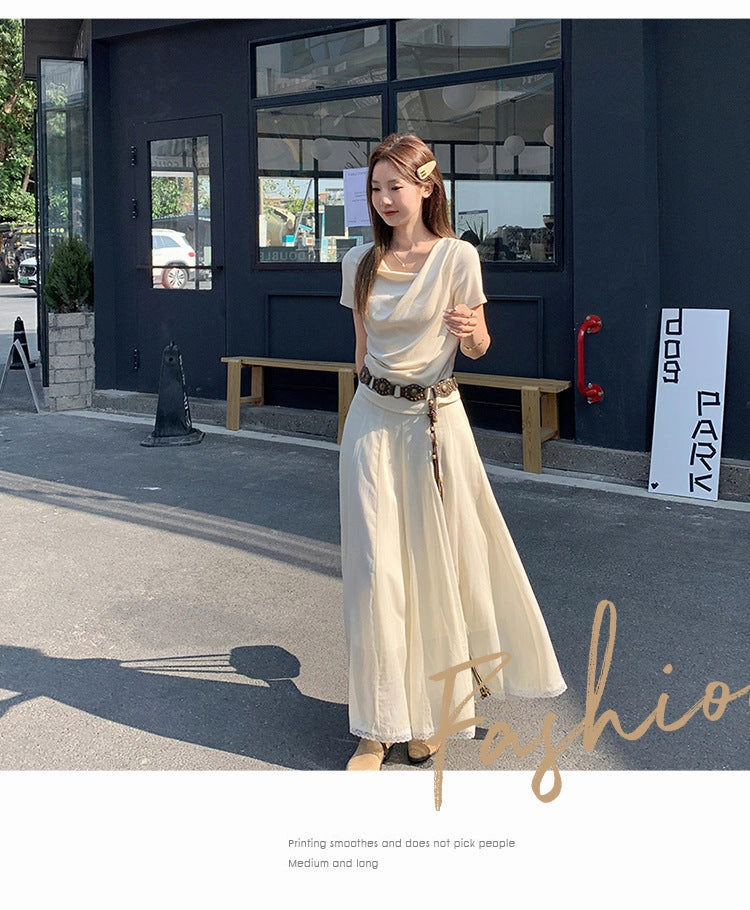 gentle pleated irregular Top