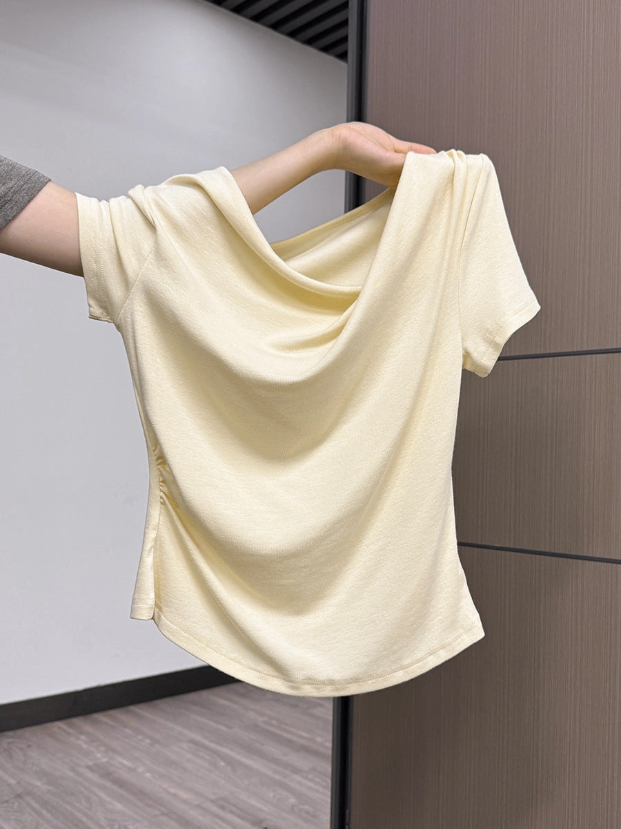 gentle pleated irregular Top