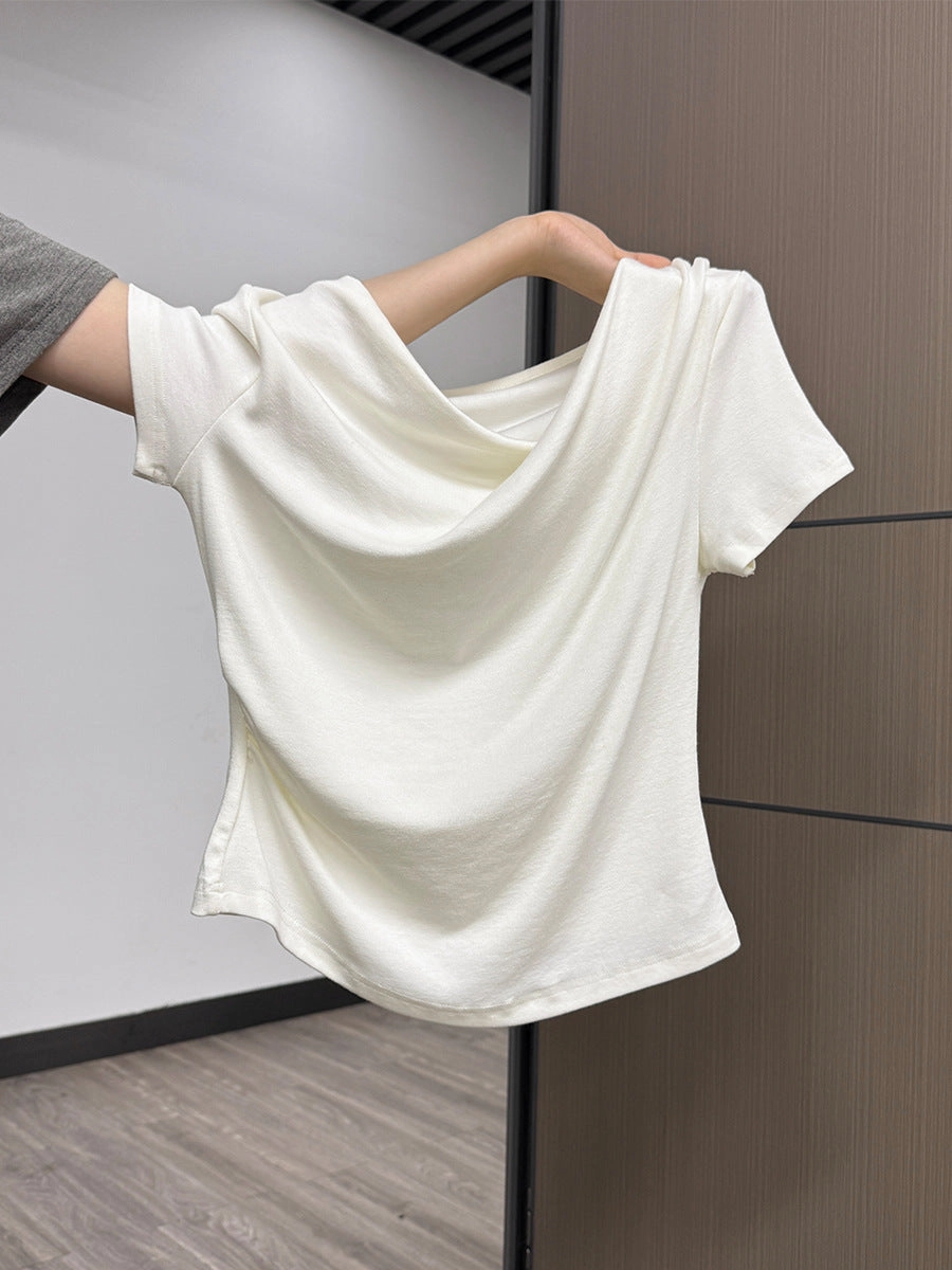 gentle pleated irregular Top