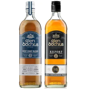 Glen Dochus West Coast Blend Non Alcoholic Whiskey and Glen Dochus Export Blend Non Alcoholic Whiskey, Part of the Spirits of Virtue Range (700ml)