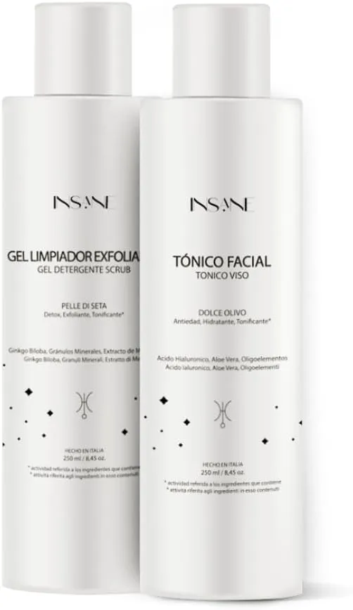 Glow Cleansing Bundle – Exfoliating Cleansing Gel & Hyaluronic Acid Toner – Exfoliate, Balance & Refresh – Purify, Hydrate & Minimize Pores