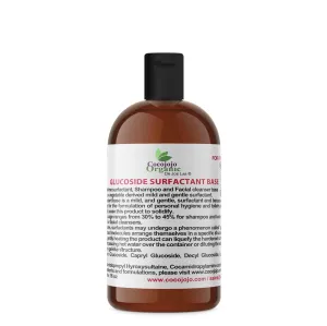 Glucoside Surfactant Base - Plant Derived in One Natural Gentle Mild Rich Foaming Cleanser - Lauryl Decyl Coco Capryl Caprylyl Cosmetic Liquid Hand Soap Body Wash - 16 oz