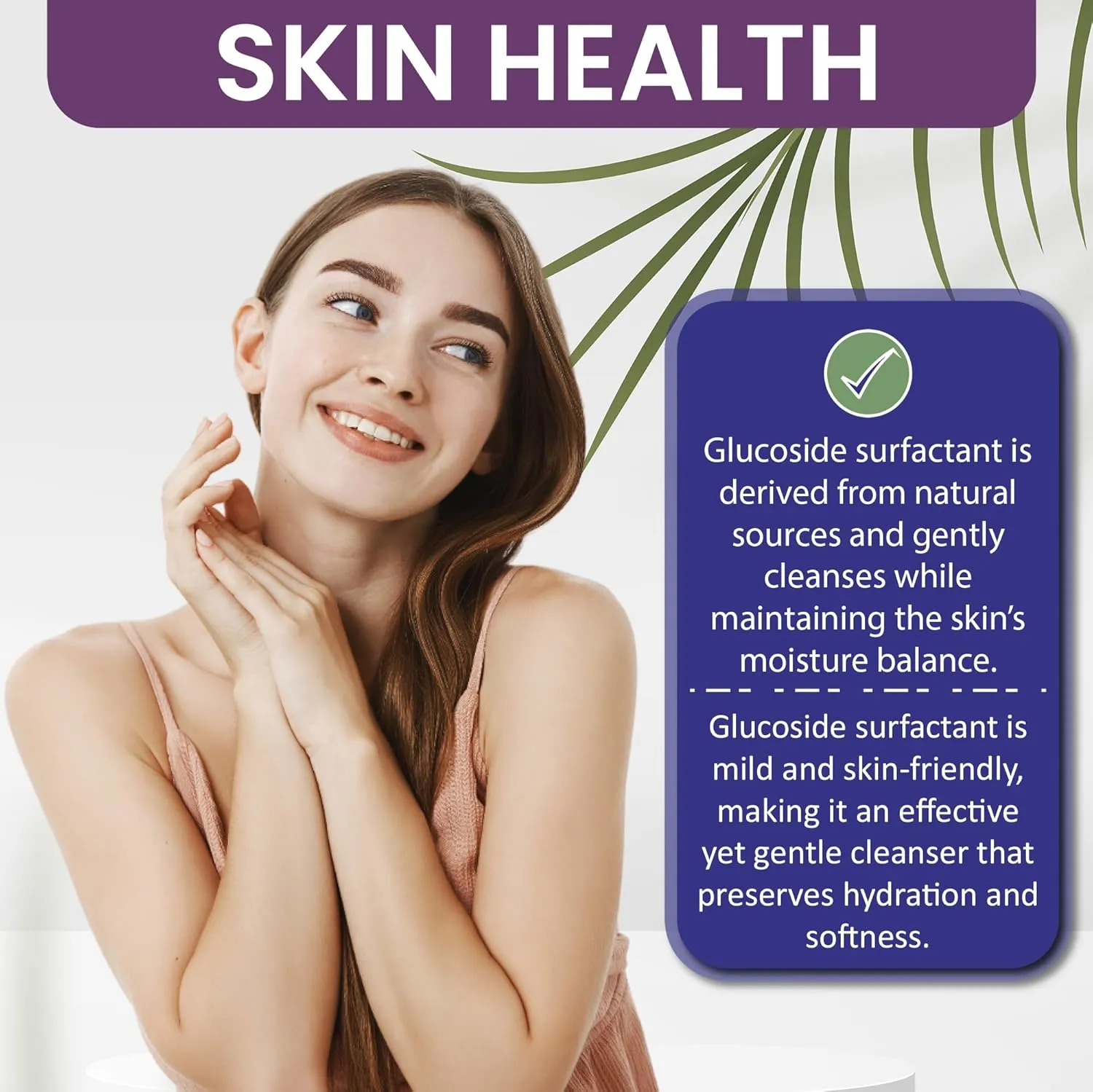 Glucoside Surfactant Base - Plant Derived in One Natural Gentle Mild Rich Foaming Cleanser - Lauryl Decyl Coco Capryl Caprylyl Cosmetic Liquid Hand Soap Body Wash - 16 oz