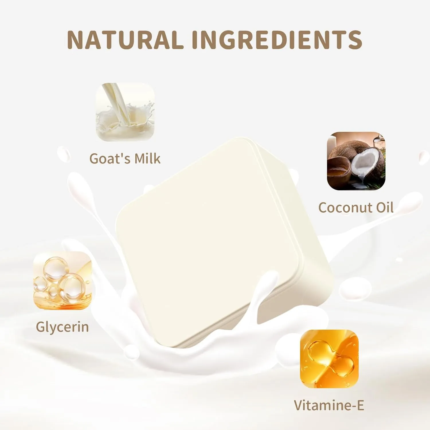 Goats Milk Bar Soap, Natural Face&Body Bath Moisturizing Soap Bar, Gentle on Sensitive Skin Formula, For All Skin Types Men&Women, 2pack*2