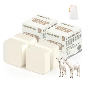 Goats Milk Bar Soap, Natural Face&Body Bath Moisturizing Soap Bar, Gentle on Sensitive Skin Formula, For All Skin Types Men&Women, 2pack*2