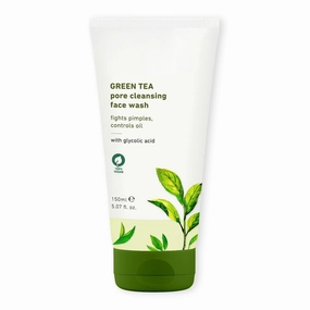 Green Tea Pore Cleansing Face Wash for Oily, Acne Prone, Dry & Combination Skin | with Glycolic Acid | Fight Pimples & Control Excess Oil | Gentle Exfoliating & Non-Drying | Women & Men | 150ml