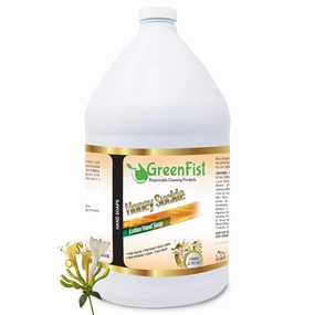 GreenFist Lotionized Hand Soap [ Liquid Gel Refill ] Made in USA, 128 Ounce (1 Gallon) (Honey Suckle)