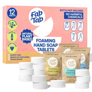Guilt-free Cleaning - Hand Soap Refill Tablets - 12 Tablets Makes 12 x11.9 fl oz Bottles - Plant-based - Variety Scents- FabTab Hand Soap (Bottles Not Included)