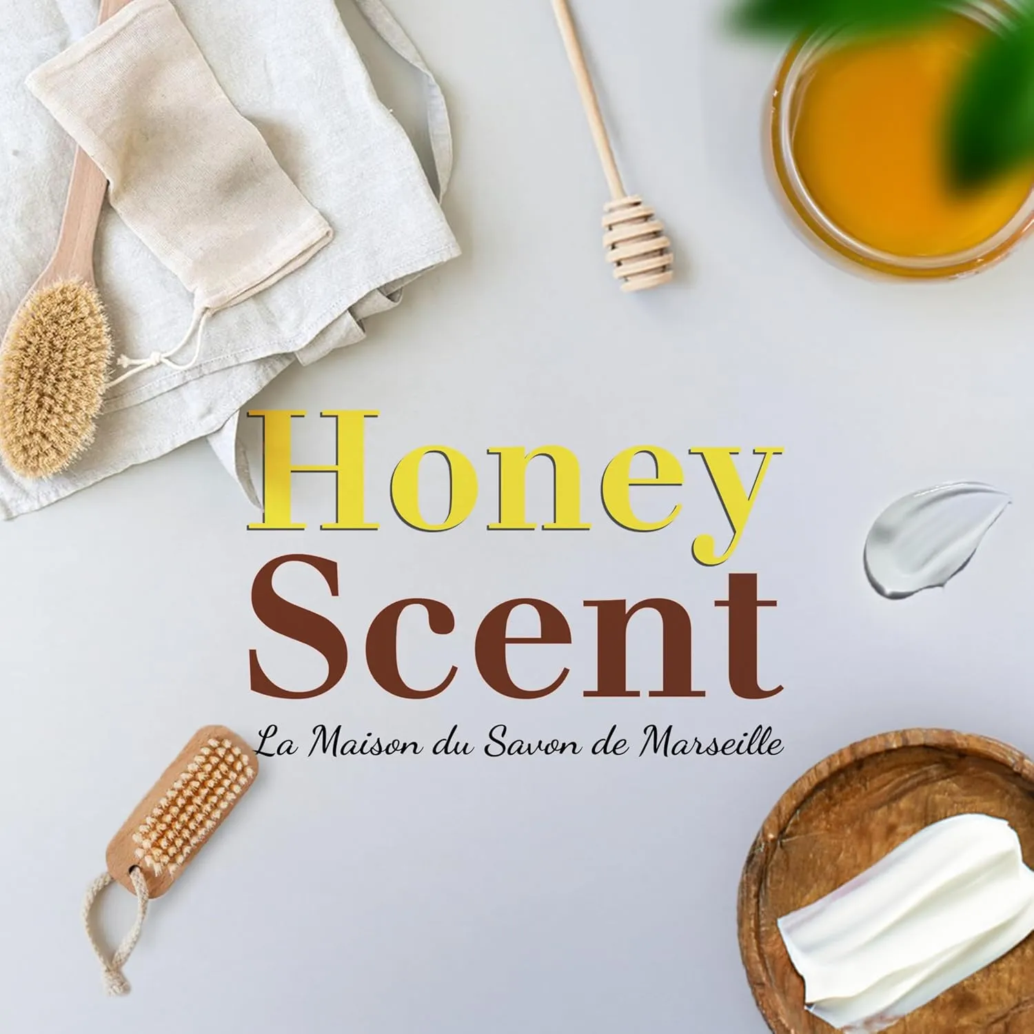Hand & Body Soap Bars Trio - Honey Moisturizing French Soap with Organic Shea Butter - Rich Creamy Lather - 97% Natural Ingredients - Solid Bath Cleanser Made in Provence - 3x4.4 oz