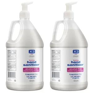 Hand Sanitizer Foaming Pump – Alcohol Free & Fragrance Free Moisturizing Formula – Kills 99.9% Germs – Made in USA - 135.2 oz (4L) Economy Refill Size (2 Pack)