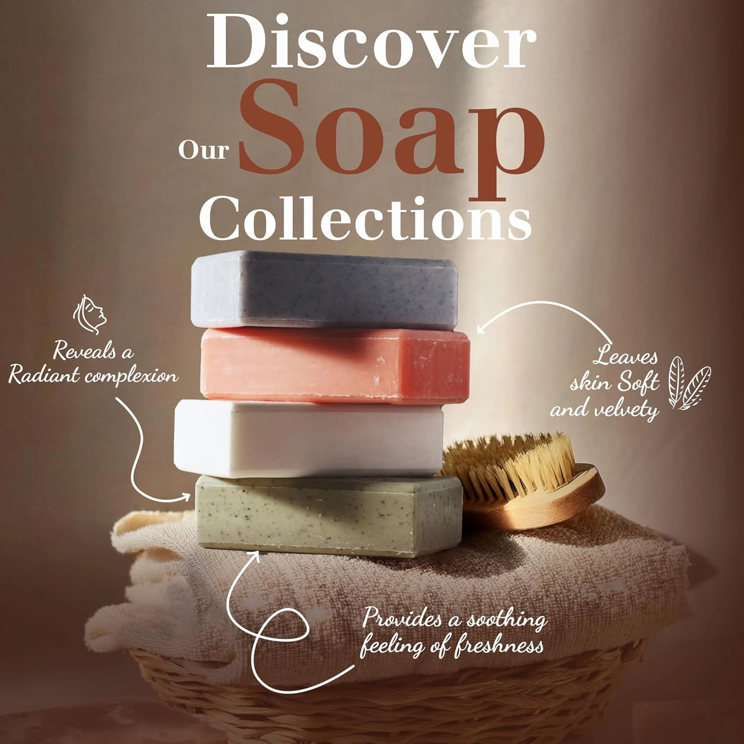 Hand & Body Soap Bars Trio - Jasmine Moisturizing French Soap with Organic Shea Butter - Rich Creamy Lather - 97% Natural Ingredients - Solid Bath Cleanser Made in Provence - 3x4.4 oz