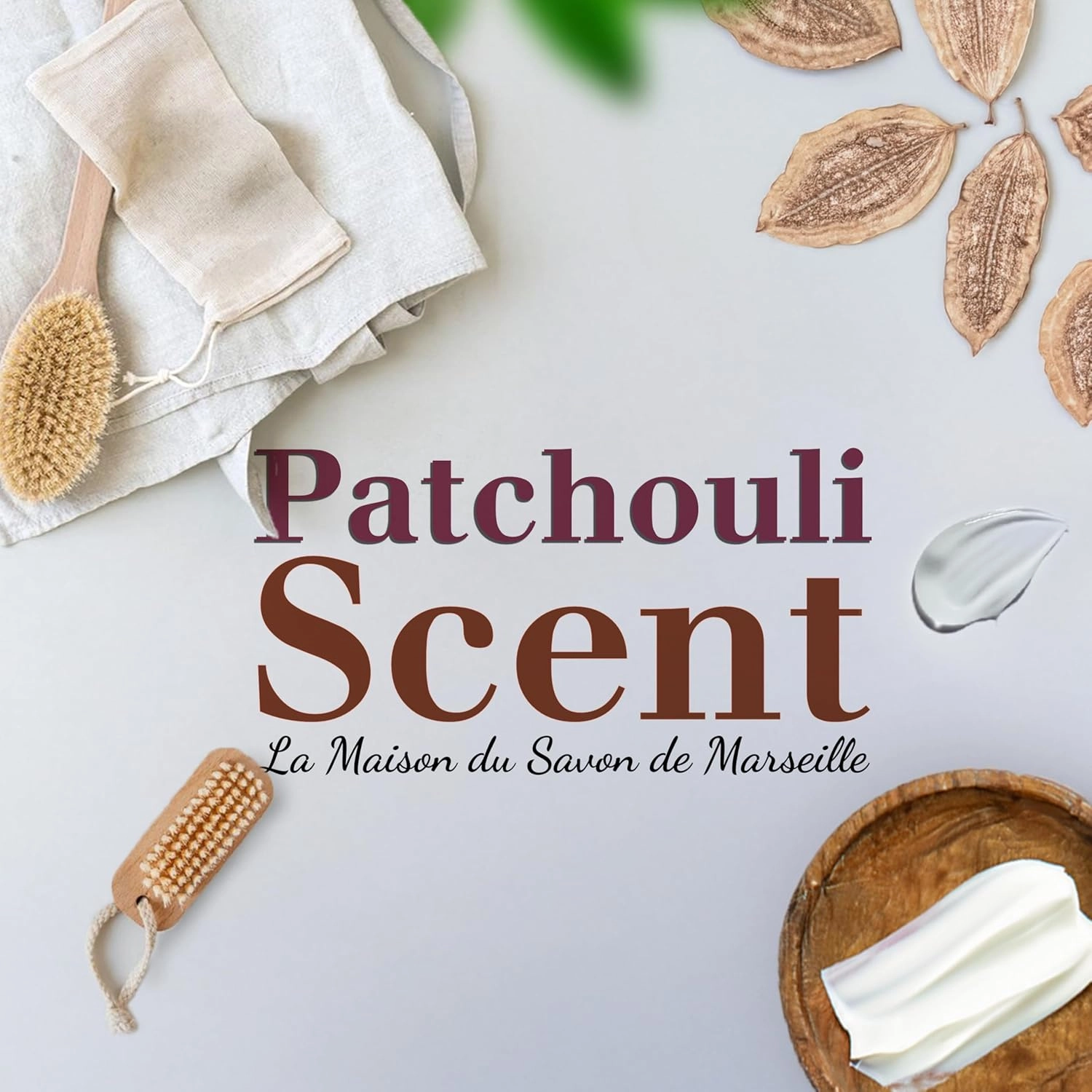 Hand & Body Soap Bars Trio - Patchouli Moisturizing French Soap with Organic Shea Butter - Rich Creamy Lather - 97% Natural Ingredients - Solid Bath Cleanser Made in Provence - 3x4.4 oz