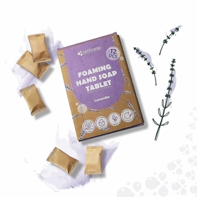 Hand Soap Refill Tablets – Zero Waste Packaging – 96 Fluid Ounces of Foaming Soap - Cleanses, Moisturizes, & Keeps Hands & the Environment Clean – Stack Refills to Keep Storage Organized - Lavender (12 Tablets)