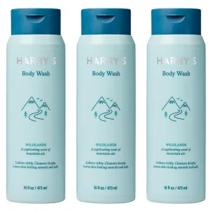 Harry's Men's Body Wash Shower Gel - Wildlands, 16 Fl Oz (Pack of 3)