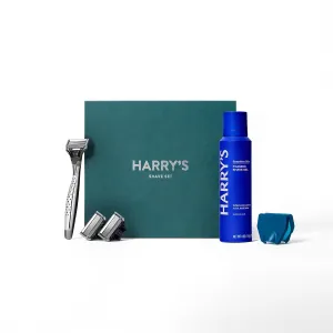Harry's Shave Gift Set for Men Limited Edition, Craft Handle, 3 Razor Blade Cartridges, 4 oz Foaming Shave Gel, and Travel Blade Cover
