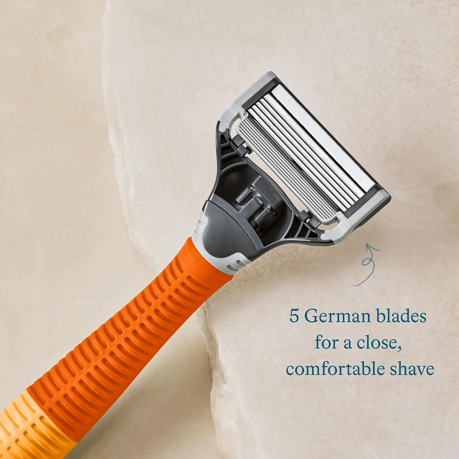 Harry's Shaving Kit for Men - Razor Handle, 5 Razor Blade Refills, Foaming Shave Gel, and Travel Blade Cover - Ember
