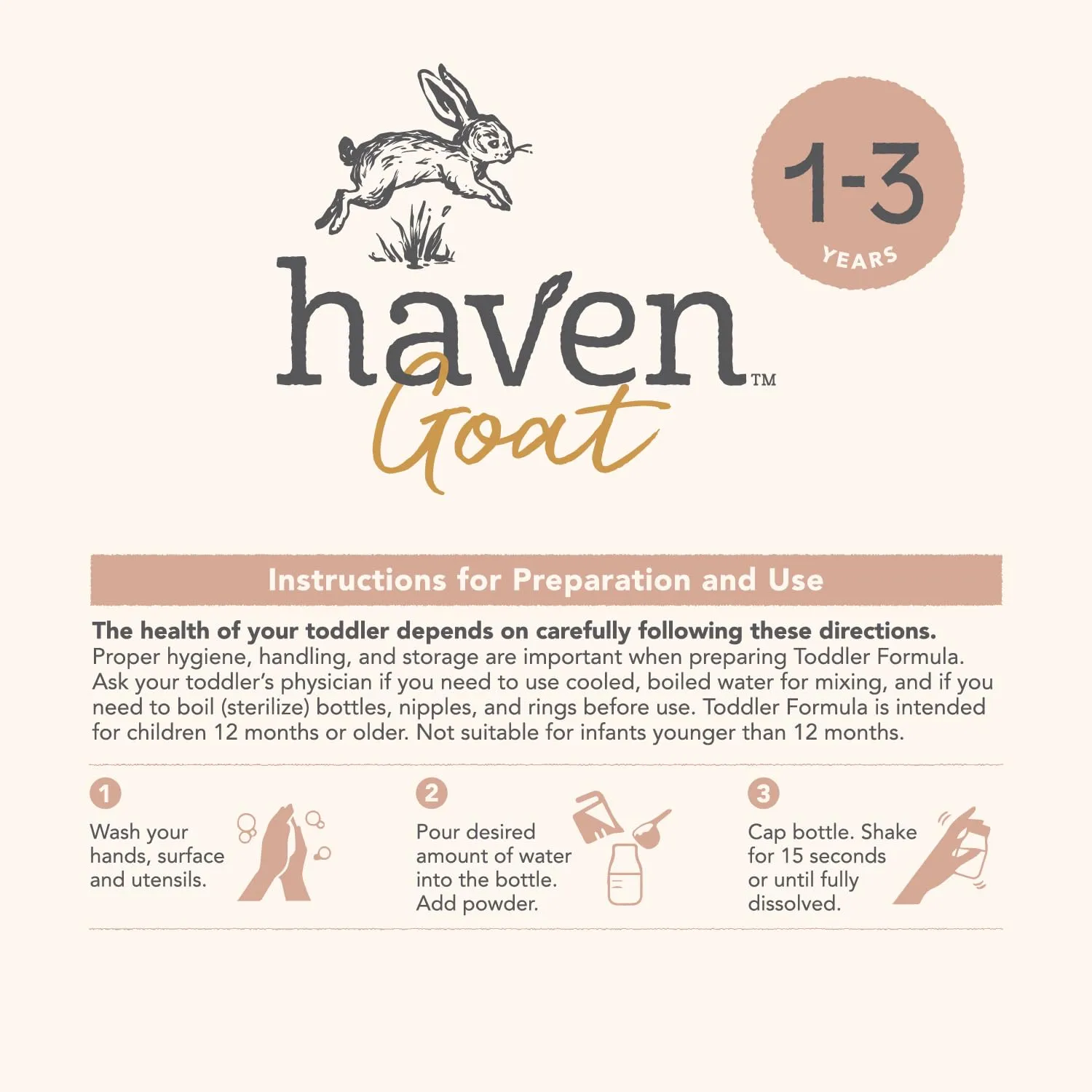 Haven Goat Toddler Formula | 1 to 3 Years | Premium New Zealand Forage-fed Goat Whole Milk Toddler Formula | Wholesome Goodness | Gentle on Tiny Tummies | Immune Support | Prebiotics, Probiotics, DHA, Lutein | Non GMO | No Palm Oil | 14.1 oz