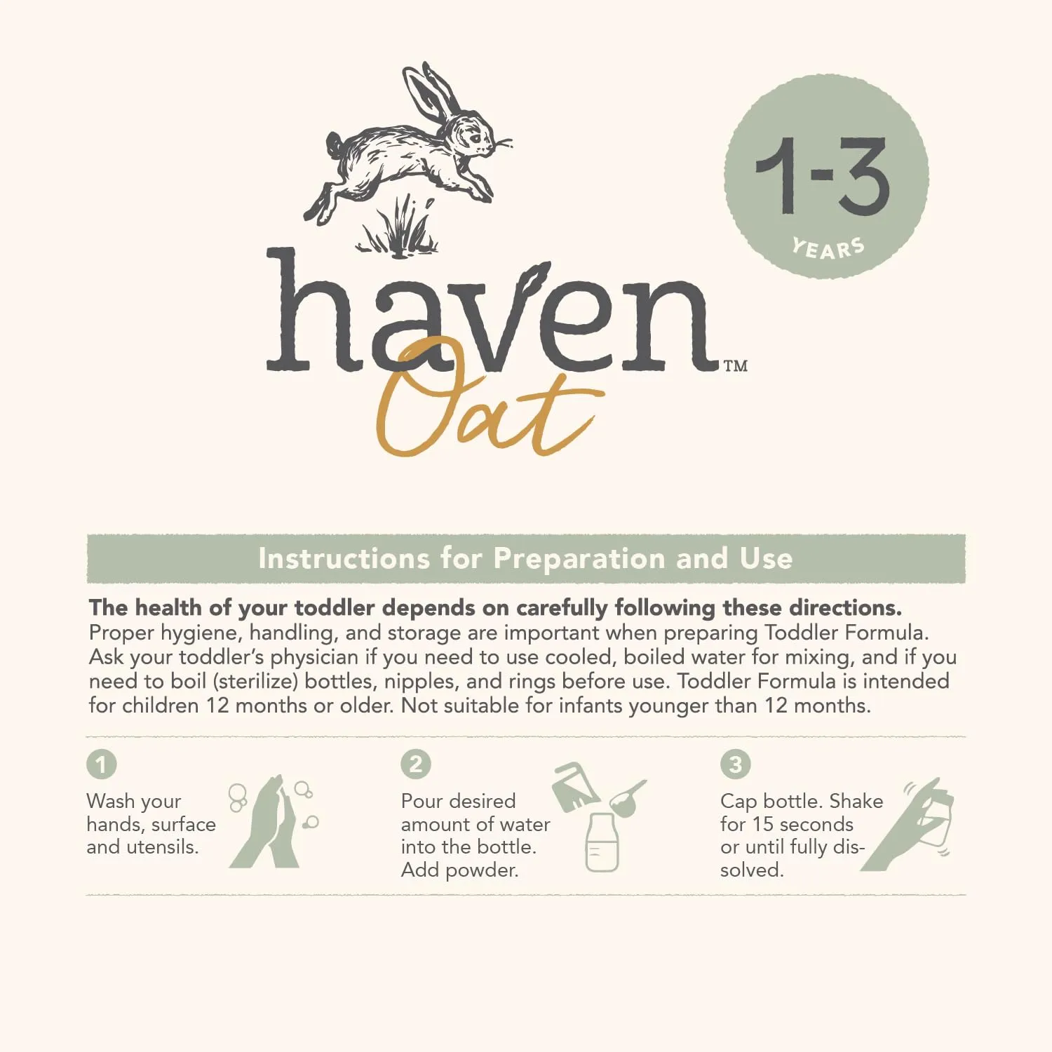 Haven Oat Toddler Formula | 1 to 3 Years | World-first Premium plant-based dairy-free Oat Toddler Formula | Wholesome Goodness of Oats and Oat Protein | Gentle on Tiny Tummies | Immune Support | Prebiotics, Probiotics, DHA, Lutein | Non GMO | No Palm Oil