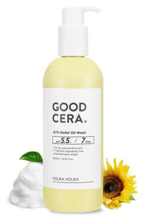 HOLIKA HOLIKA Good Cera ATO Relief Oil Wash 5.41 fl oz | Bath Oil & Body Wash Moisturizing Skin w/Fermented Ceramides | Hydrating Body Wash Sensitive Skin Compatible Shower Gel