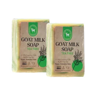 Honey Sweetie Acres 2-Pack Tea Tree Goat Milk Soap - Handmade 5 oz Bar, Made with Natural Ingredients, Moisturizing & Gentle, Made in the USA