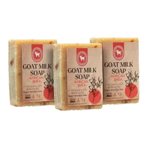 Honey Sweetie Acres 3-Pack African Shea Goat Milk Soap - Handmade 5 oz Bar, Made with Natural Ingredients, Moisturizing & Gentle, Made in the USA