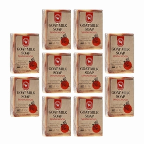 Honey Sweetie Acres 10-Pack of Sandalwood Goat Milk Soap - Handmade 5 oz Bar, Made with Natural Ingredients, Moisturizing & Gentle, Made in the USA