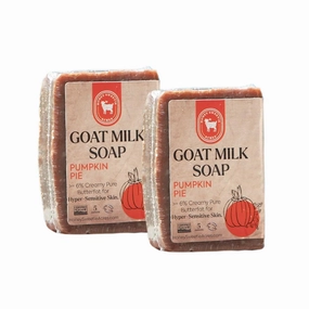 Honey Sweetie Acres 2-Pack Pumpkin Pie Goat Milk Soap - All Natural 5 oz Handmade Bar Soap – Moisturizing, Gentle for Sensitive Skin, Eco-Friendly, Made in the USA