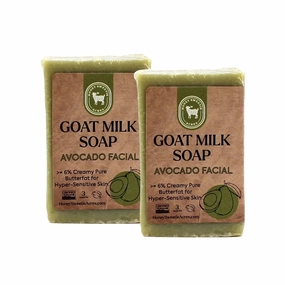 Honey Sweetie Acres Fresh Off The Goat All Natural Moisturizing 2-Pack of 3 Oz Avocado & Goat Milk Facial Cleansing Bar – Handcrafted, Eco-Friendly – Made in USA