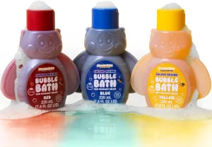 Honeysticks Kids Bubble Bath 3 Pk (Blue, Red, Yellow): Non-Toxic, Plant Based, Non Irritating - Changes Water Color and Creates Super Foaming Bath Bubbles - Safe for Toddlers 1-3, Kids 4-8, Bath Toys