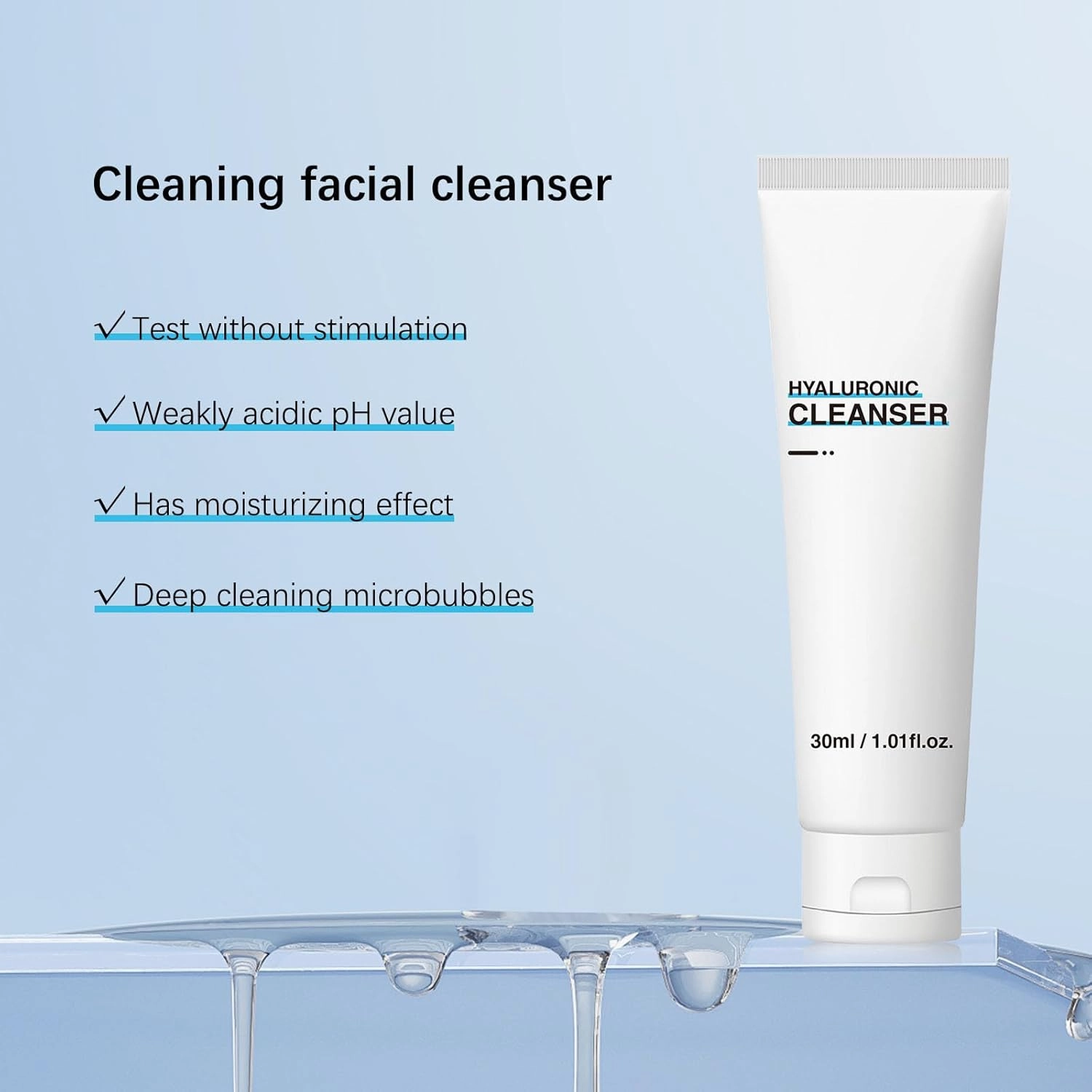 Hyaluronic Acid Cleanser for Face | Hydrating Daily Facial Cleanser with Hyaluronic Acid & Ceramides | Gentle Foaming Face Wash for Sensitive Skin, Non-Comedogenic & Cruelty-Free, 1.69 fl.oz (3)