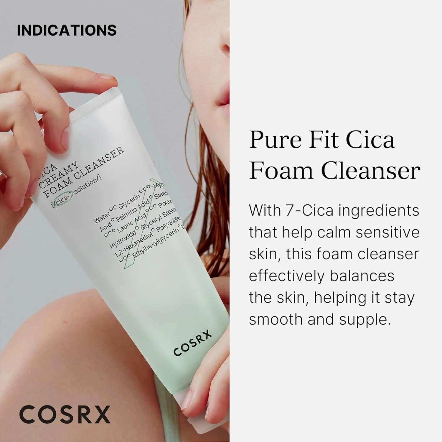 Indulge in Pure Fit Cica Creamy Foam Cleanser for a Radiant Finish | COSRX