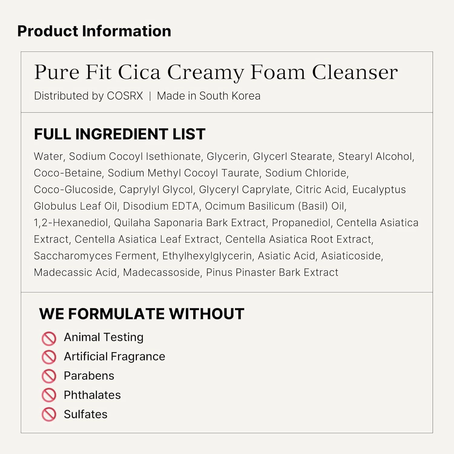 Indulge in Pure Fit Cica Creamy Foam Cleanser for a Radiant Finish | COSRX