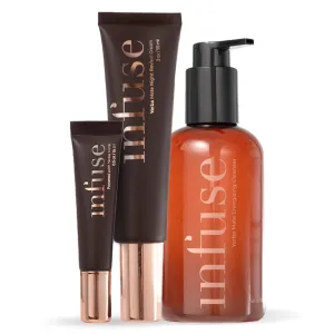 Infuse Bundle Night Cream Hydrating - Under Eye Cream Anti Aging & Foaming Facial Cleanser Under Eye Cream Anti Aging - Yerba Mate Radiance and Revival For Mature Skin