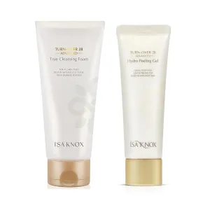 Isa Knox True Foaming Facial Cleanser (6.1fl oz) & Turnover 28 Advanced (Peeling Gel, 4.1fl oz)