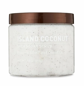 Island Coconut Shea Sugar Scrub with Pineapple Extract and Coconut Oil, 18 oz.(1 Pack)