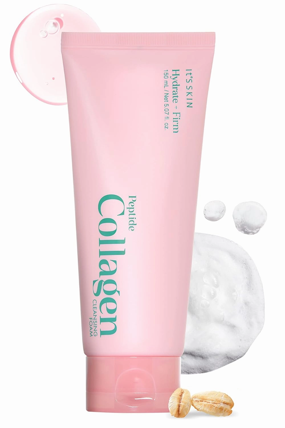 It'S SKIN Peptide Collagen Cleansing Foam 5.07 fl oz | Hydrating Facial Cleanser & Collagen Boost | Gentle Face Cleanser for Sensitive Skin | Korean Face Wash & Gentle Facial Cleanser for Women