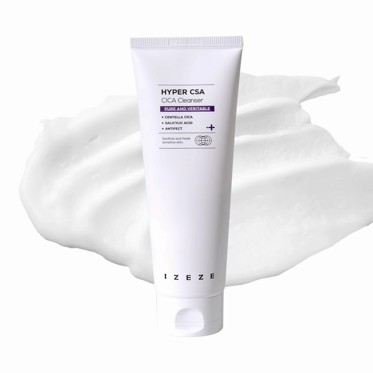 IZEZE Hyper CSA Cica Cleanser 5.07 fl.oz, 150ml | Centella Cica, Facial Deep Rich Foam, Salicylic Acid Foaming Wash, Cleansing Facial Foam for Sensitive and Acne-prone Skin, for All Skin Types