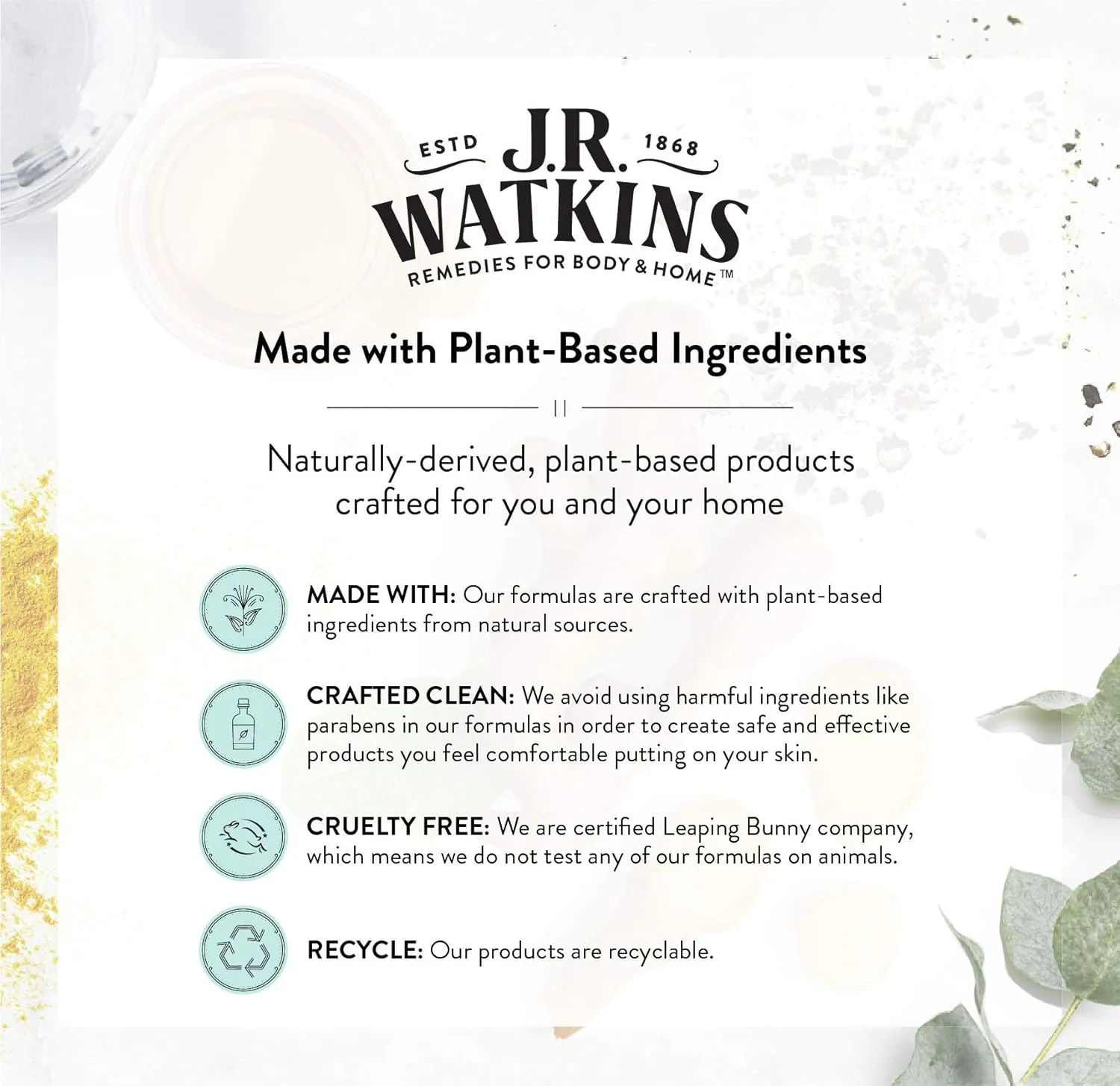 J.R. Watkins No-Rinse Foaming Hand Cleanser – Hand Soap in Pump Dispenser – Bathroom & Kitchen Foam Cleaner – All Natural, Alcohol Free, Lemongrass, 1.6 fl. Oz., 6 Pack