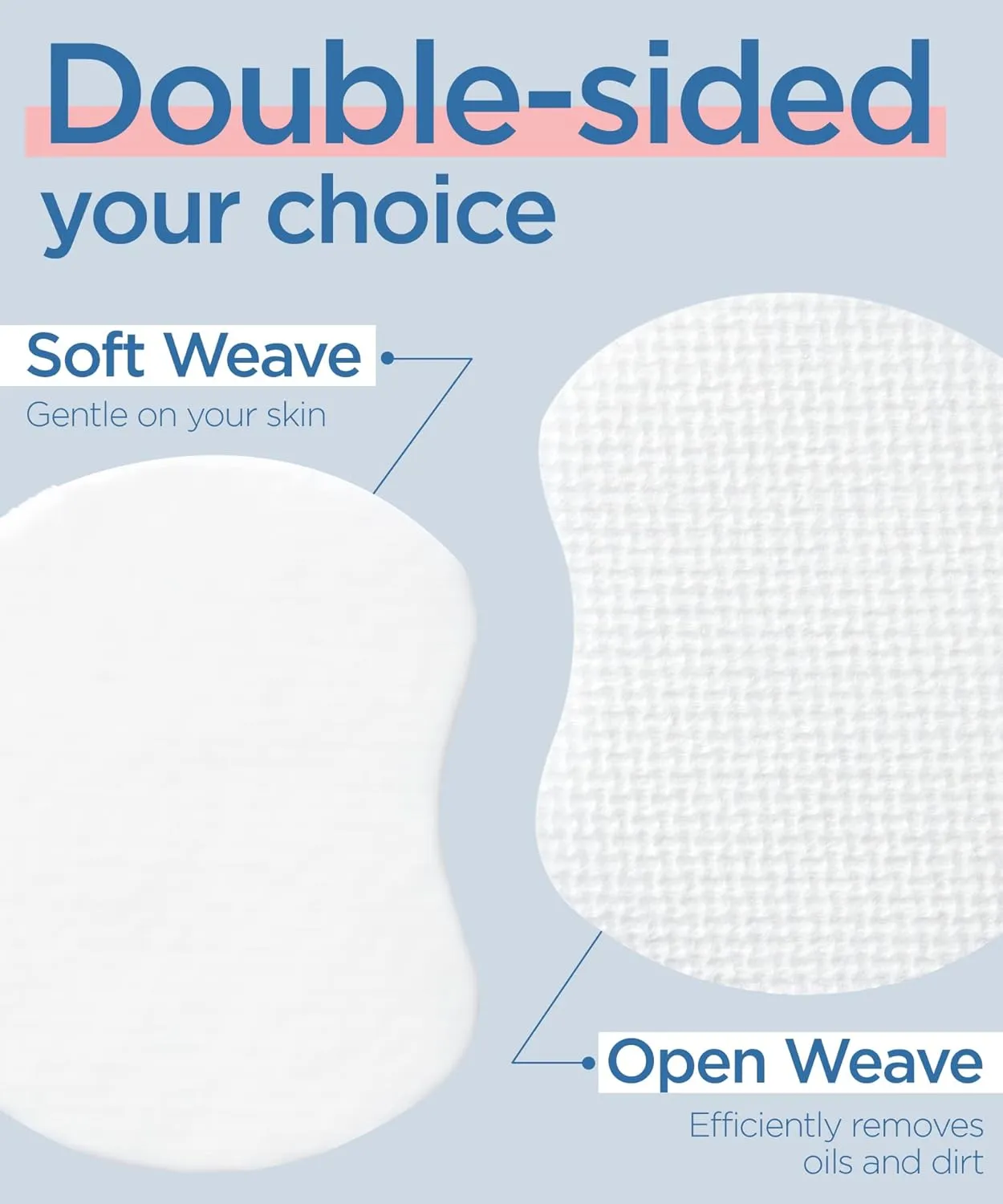 KADRIAN Double-Sided Facial Pads - Lint Free - for Makeup Remover and Toner - Rayon face Pads for Toner and cleasing - Rayon not Cotton Balls - Exfoliating Cotton Rounds for face (180 Pads)